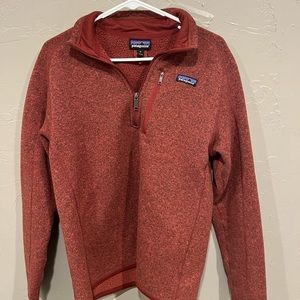 Patagonia quarter zip, red/brown color